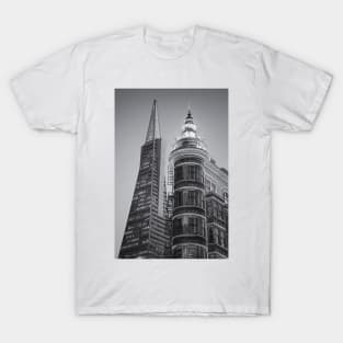 Columbus and Transamerica Towers B+W T-Shirt